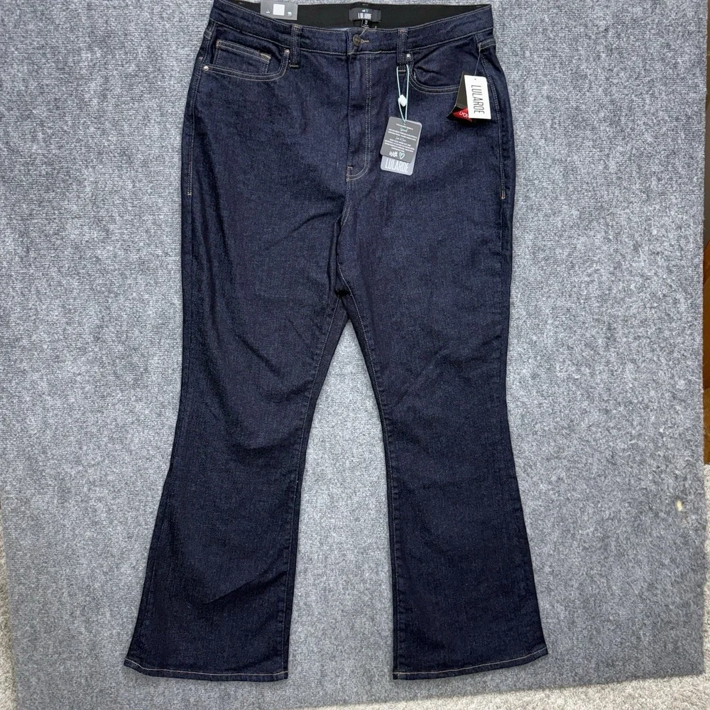 Lularoe Flare Jeans Women's size 32‎ Dark wash 32x32 Denim